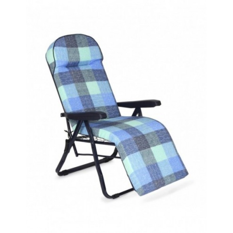 Escape Πολυθρόνα 6 Θέσεων Μπλε Σκελετού Μπλε Καρό Μαξιλάρι - 15742